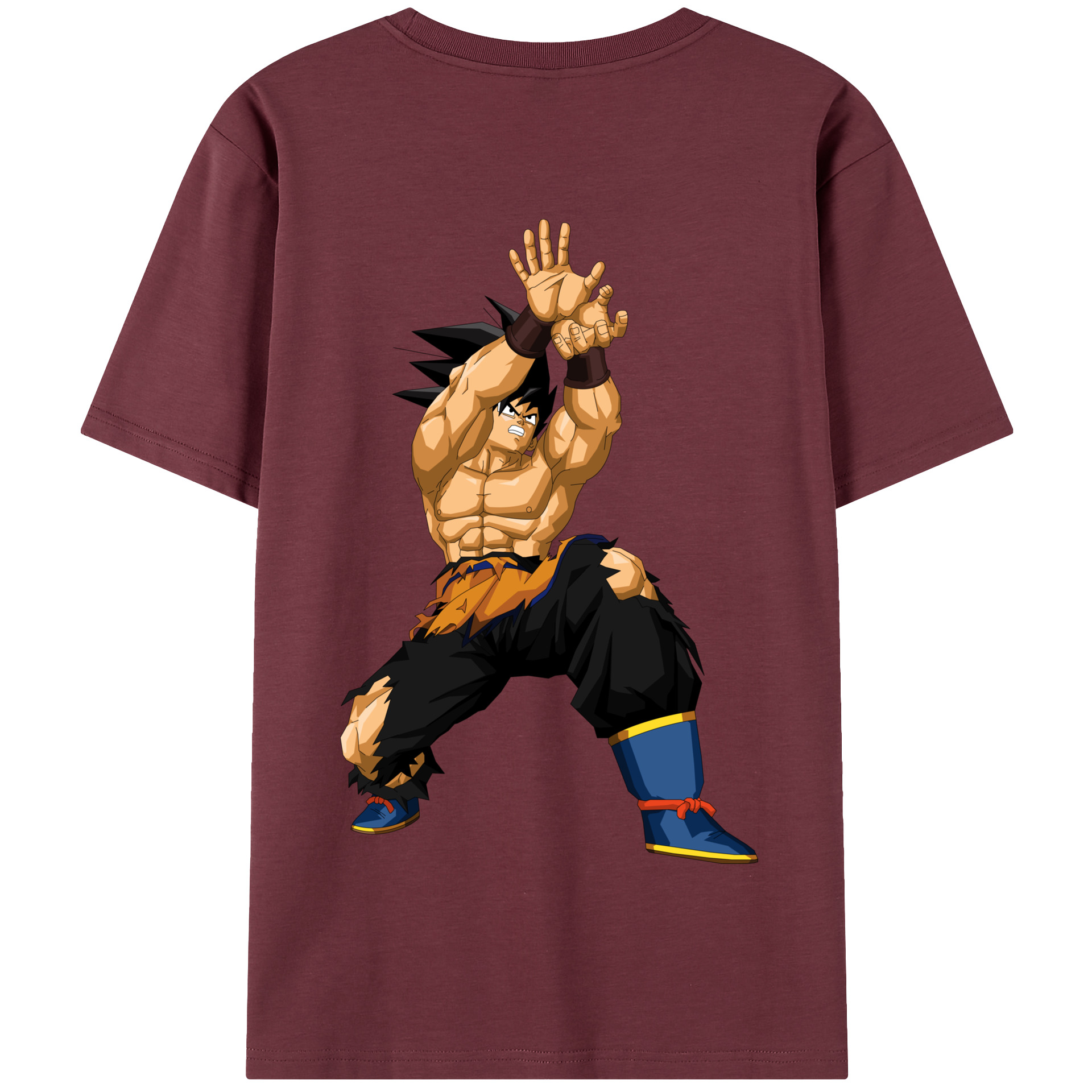 （画像用） ドラゴンボール 孫悟空（そん ごくう）Son Goku カカロット DRAGON BALL Kakarotto 綿100％半袖Tシャツ（背面プリント）